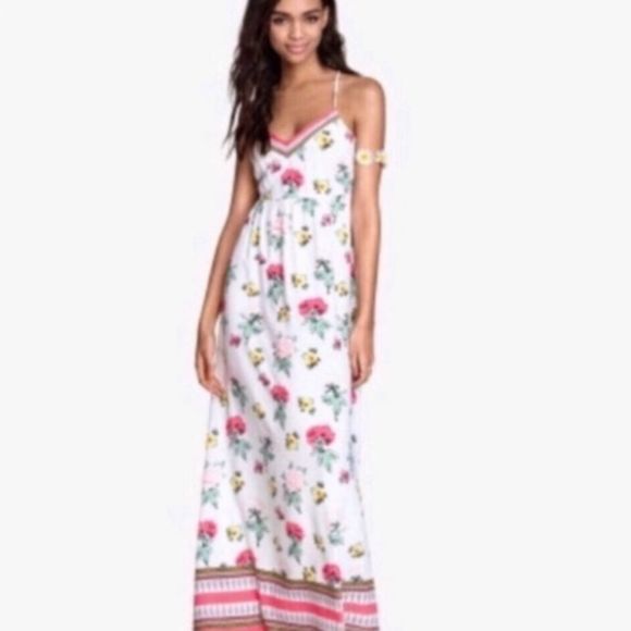 H&M Coachella Floral Cutout Boho Maxi Dress - Picture 1 of 8